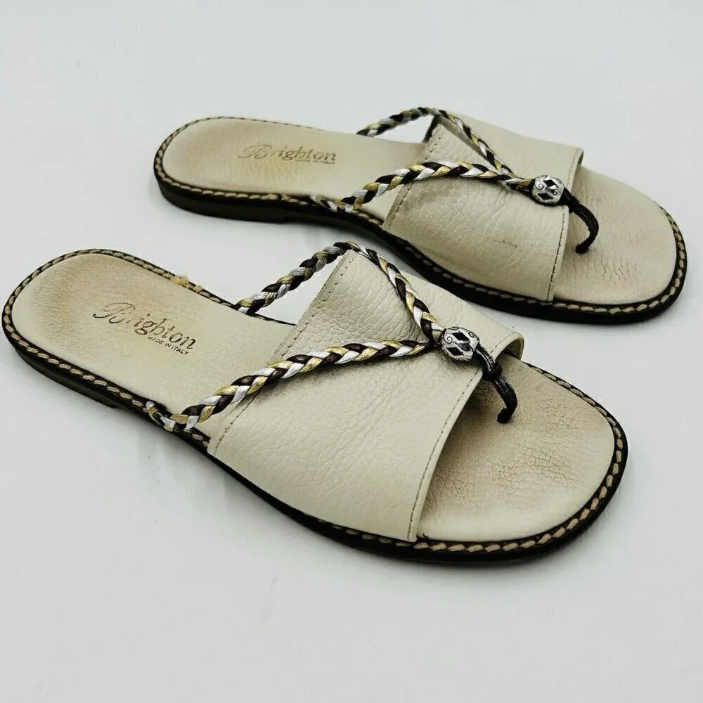 Brighton ivory leather